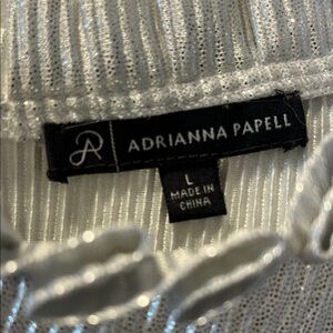 Adrianna Papell Shimmery Silver-White Top